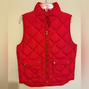 J. Crew Bright Red Quilted Vest